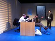 Photograph from Death of an Anarchist - lighting design by Chris Barham
