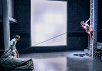 Photograph from Great Apes - lighting design by Matthew Haskins