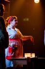 Photograph from Why Does The Queen Die? - lighting design by Charlie Morgan Jones