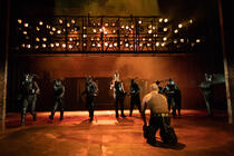 Photograph from Troilus and Cressida - lighting design by Matt Daw
