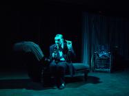 Photograph from The Real Inspector Hound / Dogg&#039;s Hamlet - lighting design by Steve Lowe