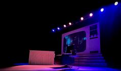 Photograph from Les Dawson, Flying High - lighting design by danielldesign