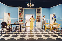 Photograph from French Without Tears - lighting design by Sam Ohlsson