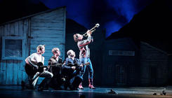 Photograph from The Not-So-Fatal Death of Grandpa Fredo - lighting design by Simon Wilkinson