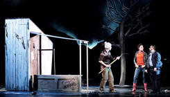 Photograph from The Not-So-Fatal Death of Grandpa Fredo - lighting design by Simon Wilkinson