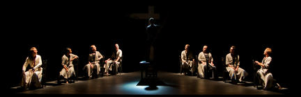Photograph from Curlew River - lighting design by Jake Wiltshire