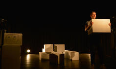 Photograph from Blokes, Fellas, Geezers - lighting design by Louise Gregory