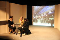 Photograph from Di, Viv and Rose - lighting design by Alastair Griffith