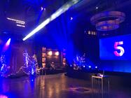 Photograph from Channel 5 Christmas Party - lighting design by John Castle