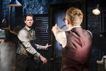 Photograph from Murder for Two - lighting design by Christopher Withers