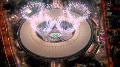 Photograph from Rio Olympics Opening and Closing Ceremonies - lighting design by Durham Marenghi