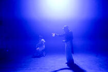 Photograph from Orator - lighting design by Chloe Kenward