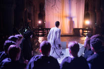 Photograph from Curlew River - lighting design by Edward Saunders