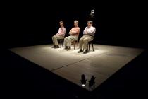 Photograph from By The Seat of Your Pants - lighting design by Laura Hawkins